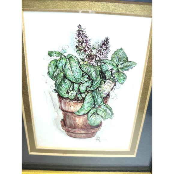 2 MASON ART FRAMED PRINTS OF POTTED PLANTS VERY Y2K - Picture 5 of 6